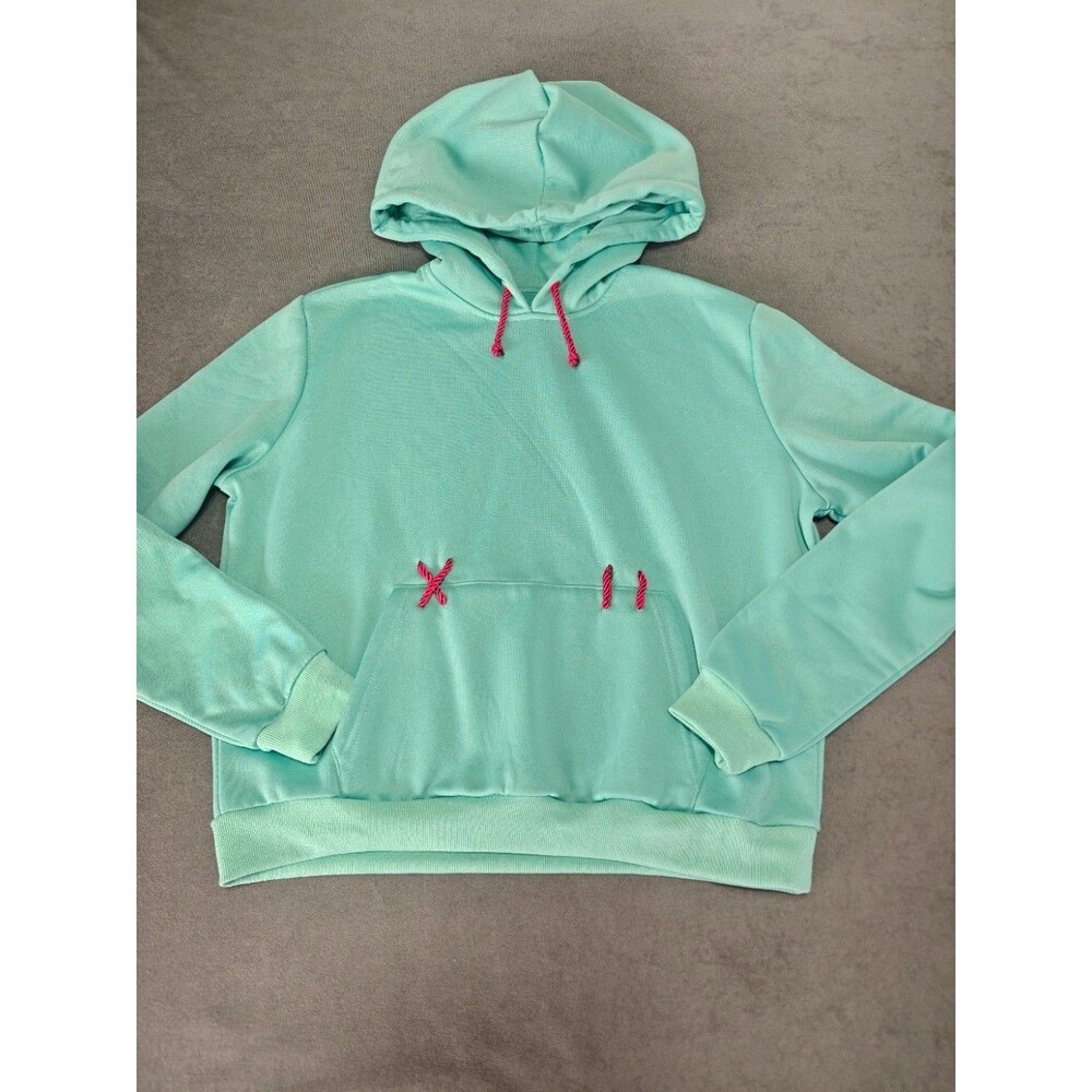Disney Wreck-It Ralph Vanellope Hoodie Women XL Mint Green Pink Pullover